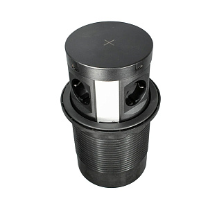 Блок розеток выдвижной вертик.4 розетки. Беспроводная зарядка. черный