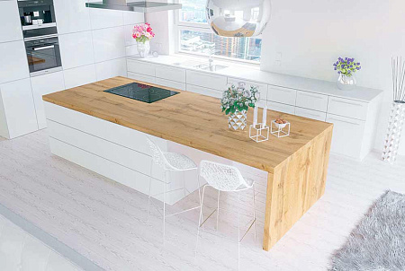 Компакт плита Дуб Вотан 2052 (структура Шпон) 4200 х 1320 х 4 мм. черная основа