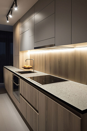 HPL Компакт плита Кедр 6408/PT Терраццо (Питон) 3050 х 608х 12 мм. черная основа