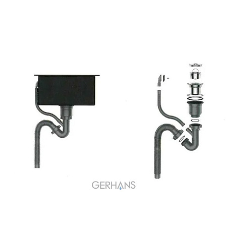 Мойка из нерж.стали Gerhans K36050  600*500*220 мм Cталь