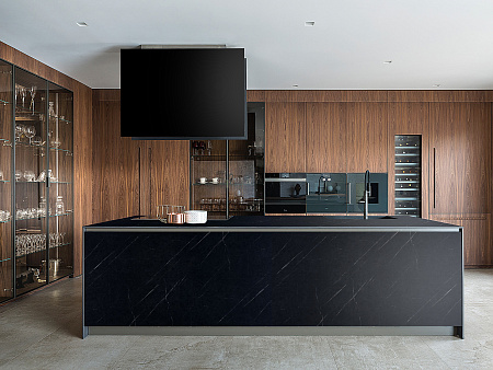 HPL Компакт плита Кедр 6336/NV Сириус Дарк (Марс) 3050 х 608 х 4 мм. черная основа