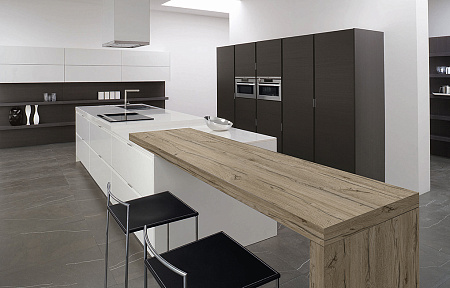 Компакт плита Дуб кера 2075 (структура Шпон) 4200 х 1320 х 12 мм. черная основа