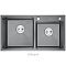 Мойка из нерж.стали Gerhans K37843B-S 2 чаши 780*430*220 мм Графит