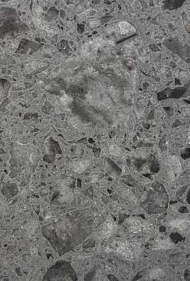 HPL Компакт плита Кедр 6409/PT Терраццо Антик (Питон) 3050 х 608 х 12 мм. черная основа