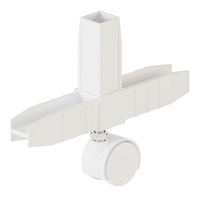 Коннектор 3 (2D) с колесной опорой Белый (30)